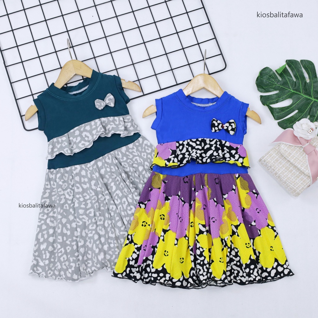 Dress Loona uk 1-2 Tahun / Model Dres Anak Perempuan Cewek Baju Batik Murah Casual Pesta Yukensi