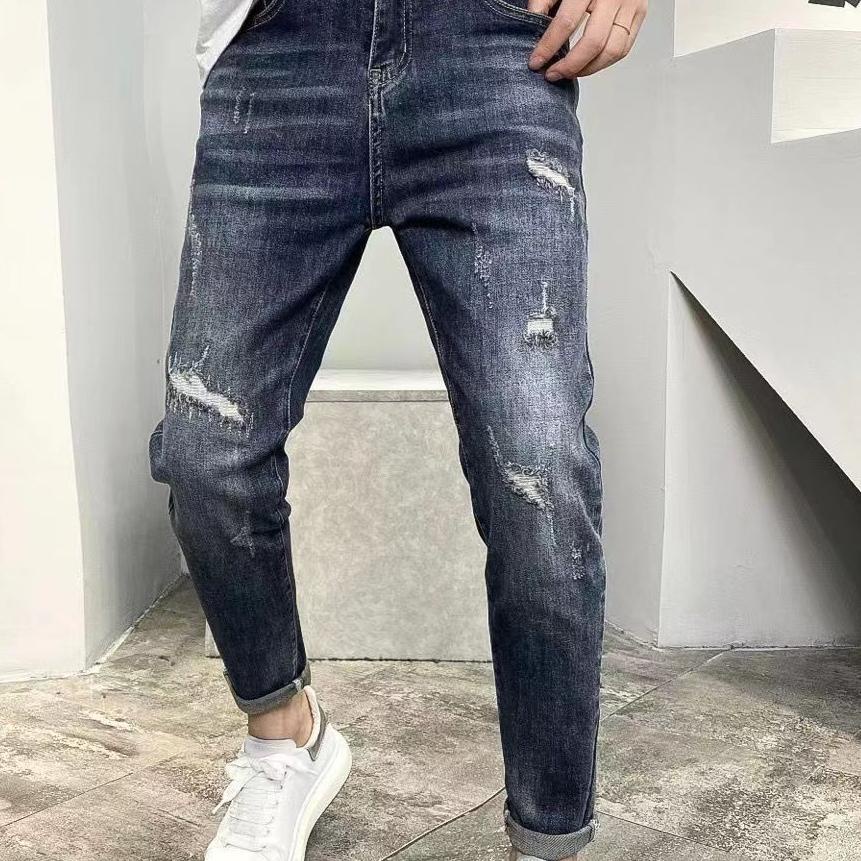 Murah Meriah 【ootd】celana jeans pria celana panjang slimfit pria celana jeans pria sobek celana ripp