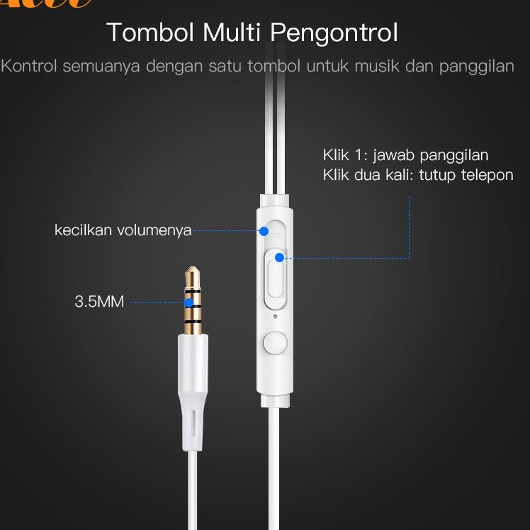 New Stock (NEW) TACOO Wired Earphone Headset Deep Bass Handsfree In-Ear Stereo with Microphone Varia