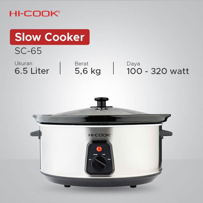 Hi-Cook SC65 Slow Cooker 80W 6.5L hicook SC-65