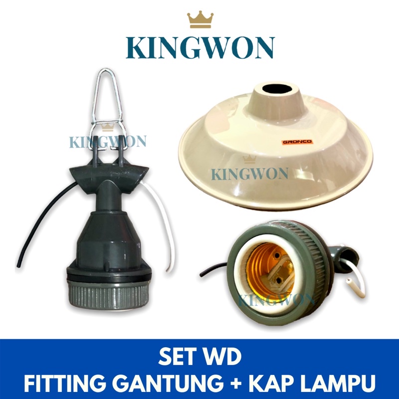 [ SET WD BUNDLE ] KAP LAMPU GANTUNG/KAP WD+FITTING GANTUNG KERAMIK WD E27 LAMPU OUTDOOR FITTING OUTDOOR PAKET BUNDLE MURAH