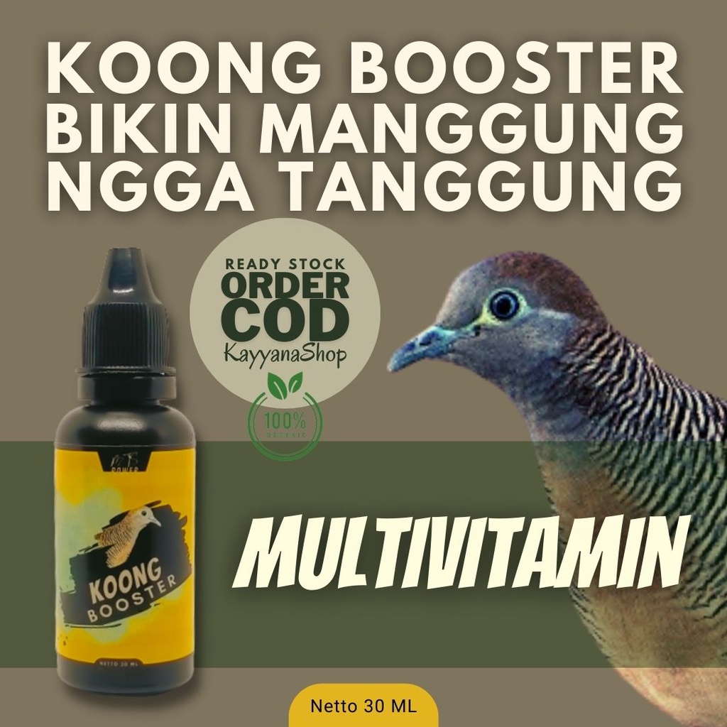 Koong Booster 30 ML Vitamin Burung Perkutut Derkuku Puter Pelung / Vitamin Perkutut Cepat Gacor / Vitamin Perkutut Gacor / Vitamin Perkutut Bangkok Lokal / Obat Burung Perkutut Cepat Gacor / Obat Perkutut Gacor Manggung