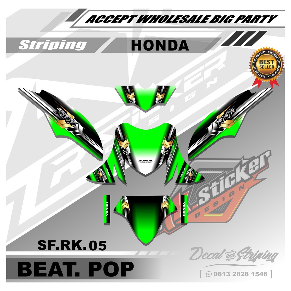 Sticker Decal Beat Pop - Sticker Decal Full Body Motor Beat Pop Motif Racing. RK.05