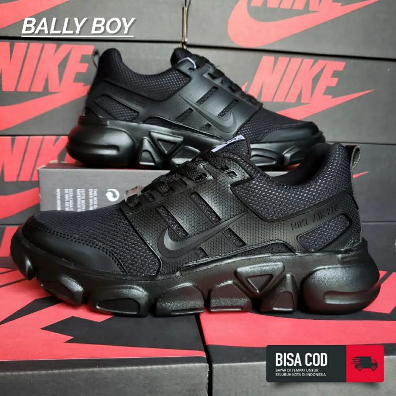 Sepatu Sekolah Hitam Polos Full Black Olahraga Pria Wanita / Sepatu Sneakers Sport Size 36/43