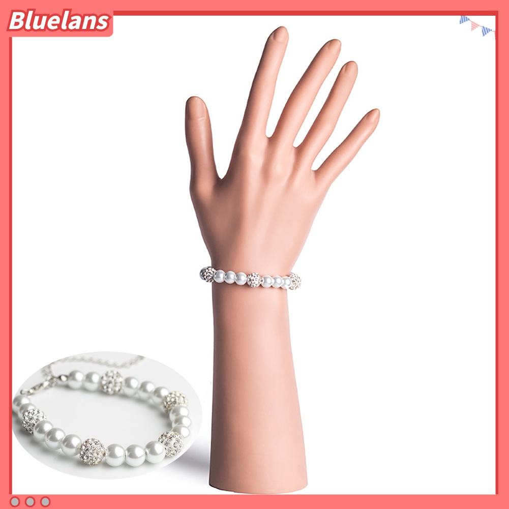 Bluelans Gelang Liontin Mutiara Berlian Imitasi Gaya Elegan Untuk Wanita