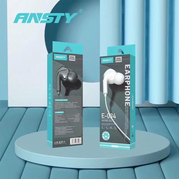 HEADSET EARPHONE HANDSFREE ANSTY E-034 MEGA BASS