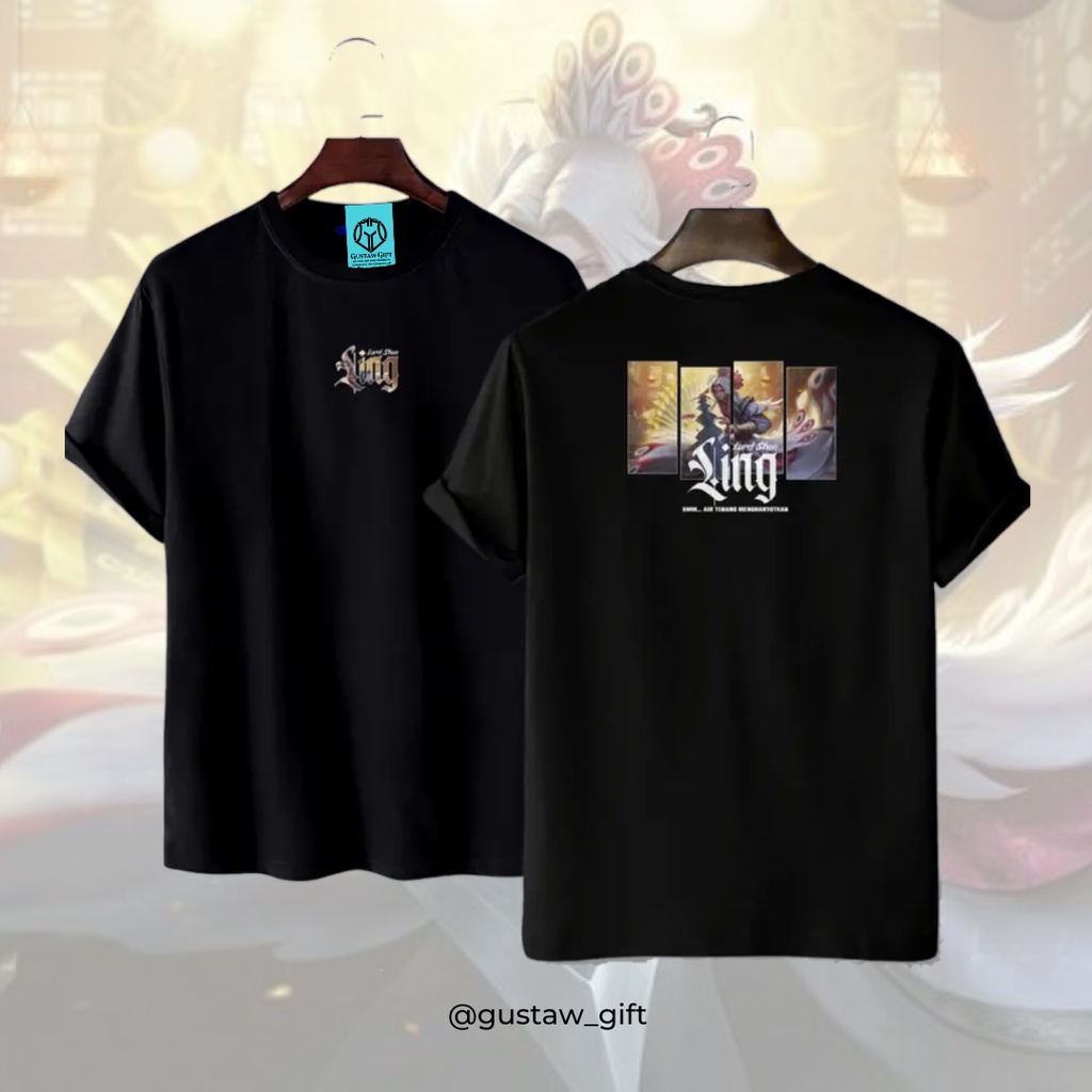 GG T-Shirt LING skin Lord Shen Mobile Legends Kaos Custom Katun Slim-fitting