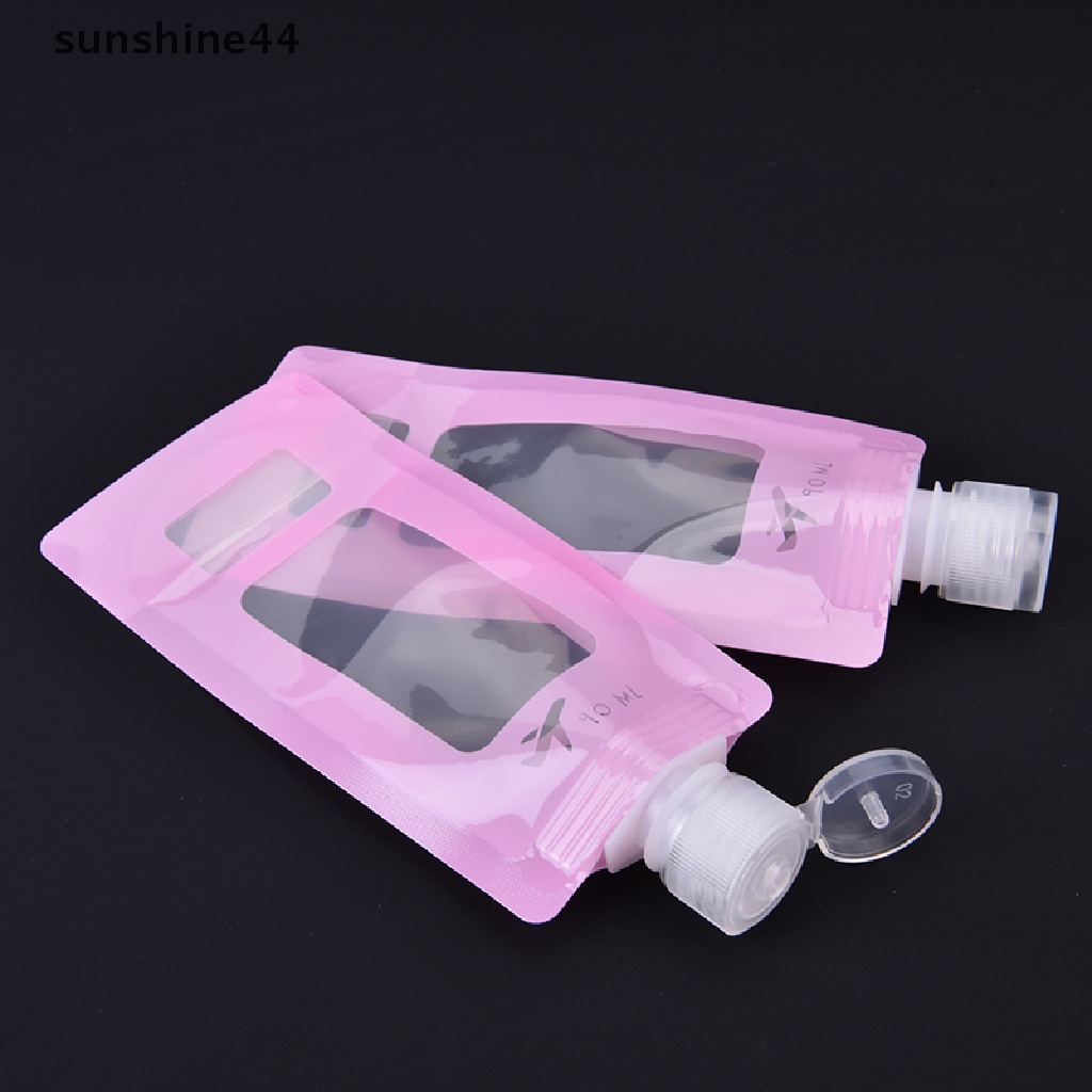 Sunshine 10pcs Kantong Pouch Dispenser Kosmetik / Makeup Transparan Anti Bocor Reusable