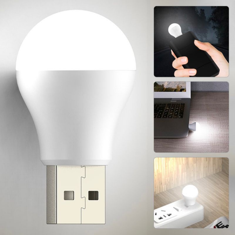 Lampu Bohlam LED USB Portable Light Cool White - CC6K - White