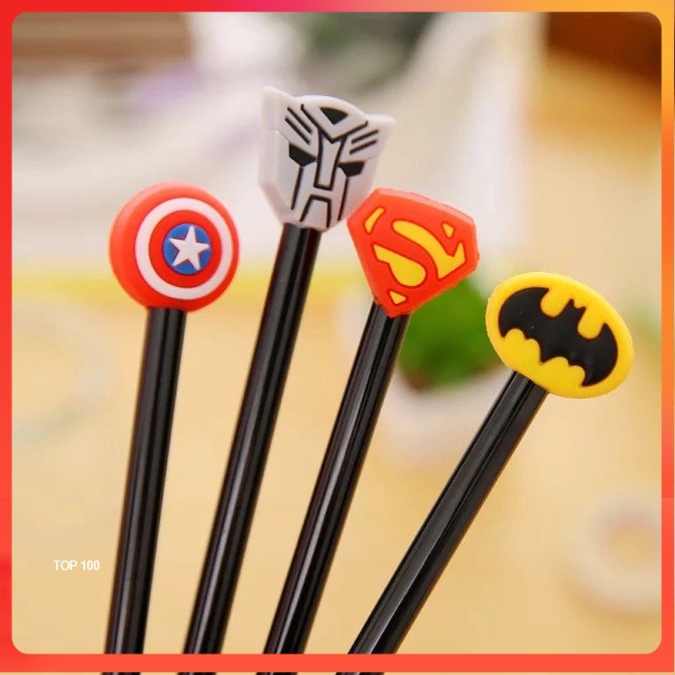 

[MDP] PULPEN LOGO SUPER HERO BATMAN SPIDERMAN IRONMAN CAPTAIN AMERICA BALLPOINT BOLPEN PENA LUCU KARAKTER