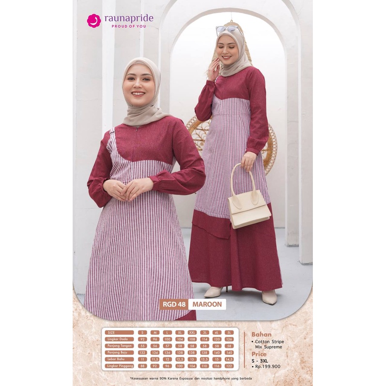 Baju  Gamis Wanita  Katun / Rauna GD -48 / Fashion Muslim