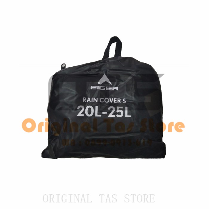 Raincover Eiger 910005464 Transparent S Cover Bag 20L - 25L Black