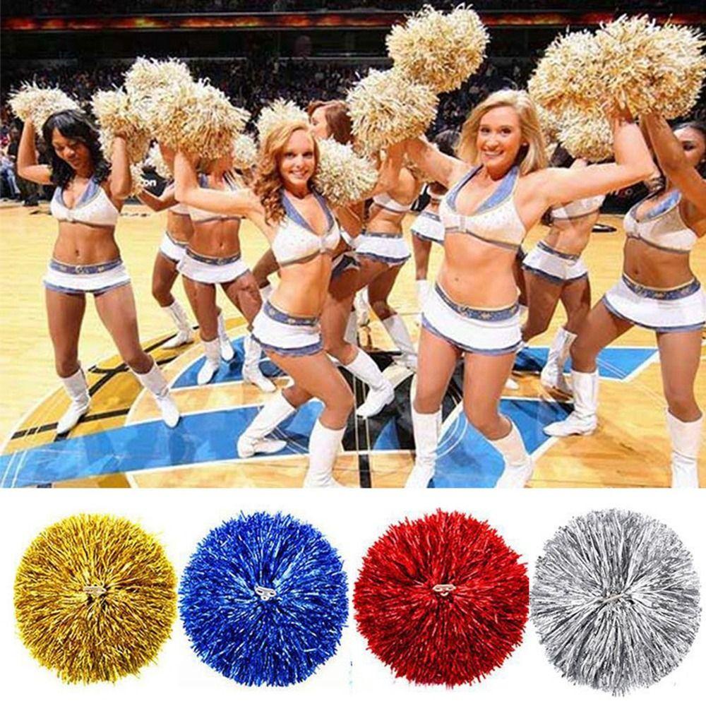 R-flower 2pcs / Set Cincin Cheerleader Pom Pom Aksen Hollow Untuk Aksesoris Wanita / Pesta / Dansa