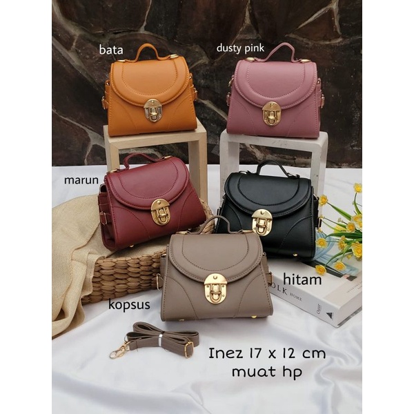 Inez Bag | Tas Selempang Wanita | Tas Wanita Premium | Tas Polos Wanita | Tas Kekinian