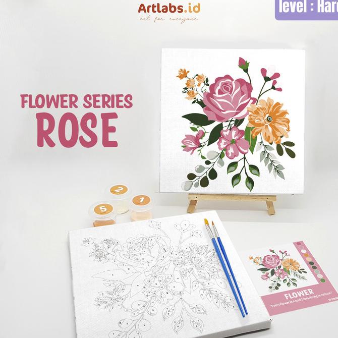 

ROSE - Paint By Number 10 Color [Flower Series] | Painting Kit