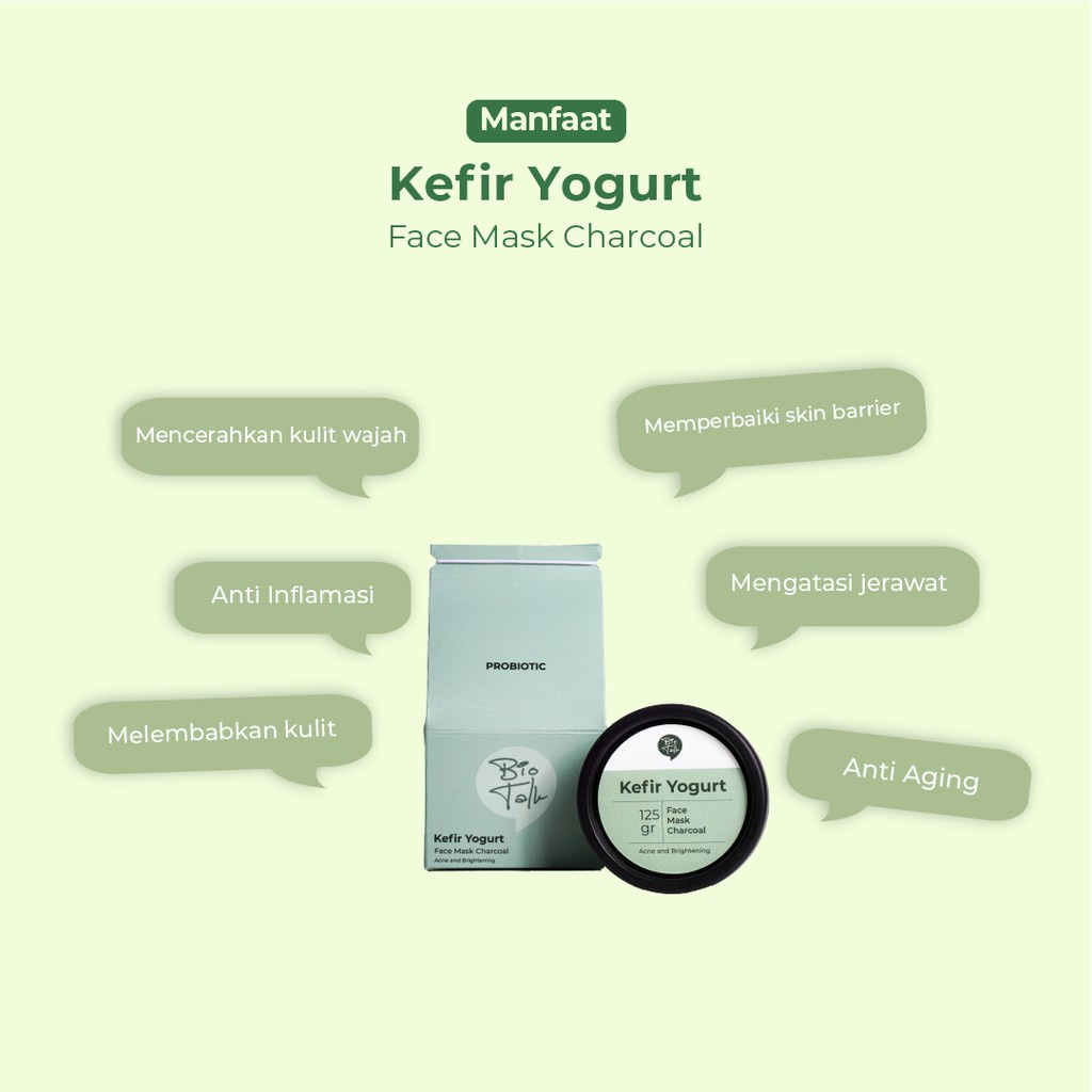 ⭐️ Jendela Kosmetik ⭐️ Biotalk / Bio Talk Kefir Yogurt Probiotic Face Mask / Masker Organik / Masker Wajah / Masker Bubuk / Masker Pencerah Wajah