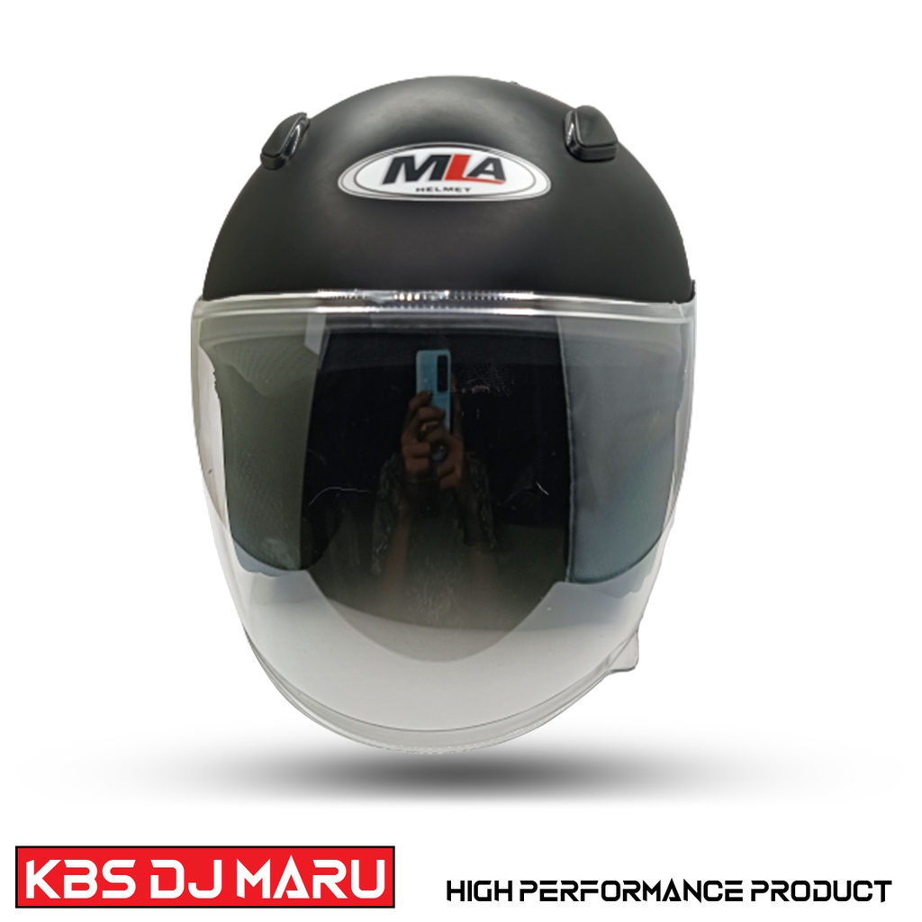 HELM HALF FACE MLA DJMARU/KYOTO BLACK DOF UNTUK PRIA DAN WANITA DEWASA COD