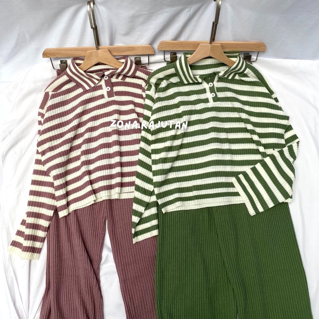 ONE SET AILEEN PELANGI (CROP KNIT + KULOT)