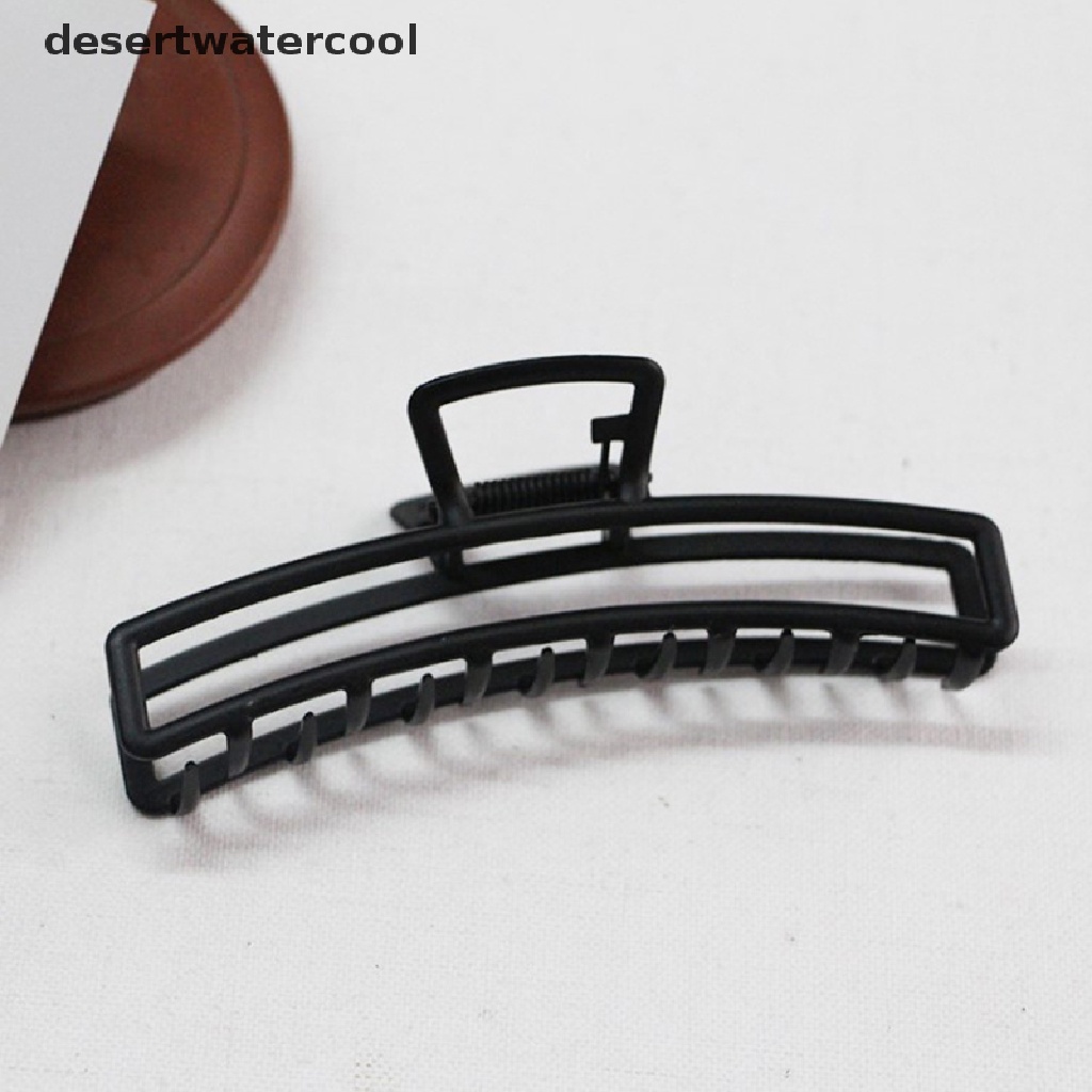 Jepit Rambut Ponytail Cakar Warna Hitam Bahan Logam Gaya Elegan Untuk Wanita