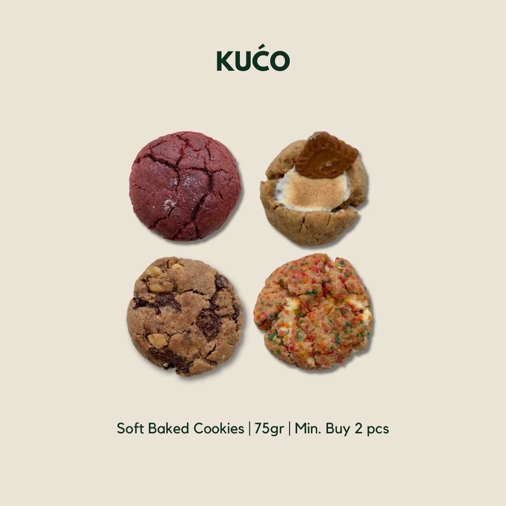 

KUCO - SOFT BAKED COOKIES (NYC, CONFETTI, S'MORES, CREAMCHEESSE REDVELVET) MIN. BELI 2PCS