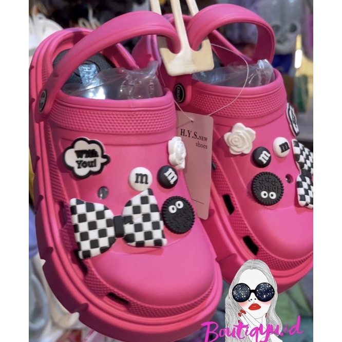 sandal wegdes pink fanta pita oreo / sandal baim anak / sandal baim dewasa / sandal wedges / sandal 