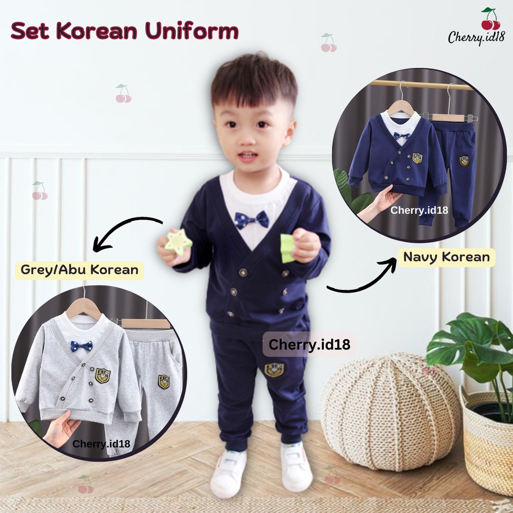 (6Bln-3Thn) COD Setelan Baju Anak Cowok /  Setelan Baju Anak Lengan Panjang Celana Panjang / Setelan Lengan Panjang Anak / Setelan Lengan Panjang Anak Korea / SB24