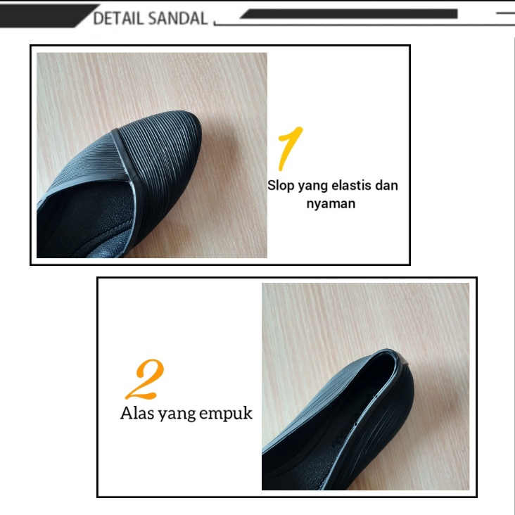 gof PORTO LADY XEM Sepatu Flat Shoes Wanita Terbaru Anti Slip Model Korea Nyaman dan Tahan Sepatu Jelly Wanita