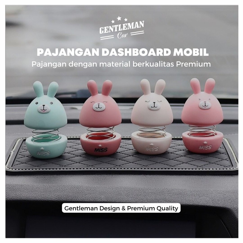 Pajangan Dashboard Kelinci Rabbit Kepala Goyang Mobil Bobble Hiasan