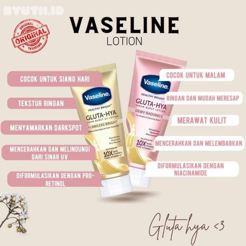 Vaseline GLUTA HYA serum burst lotion |​ Dewy Radiance | Flawless Bright | Healthy Bright Gluta-Hyaluron 200ml