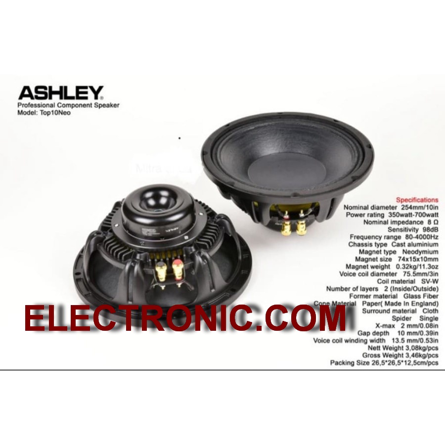 speaker ashley top10neo top 10neo 10inch 8ohm 16ohm original