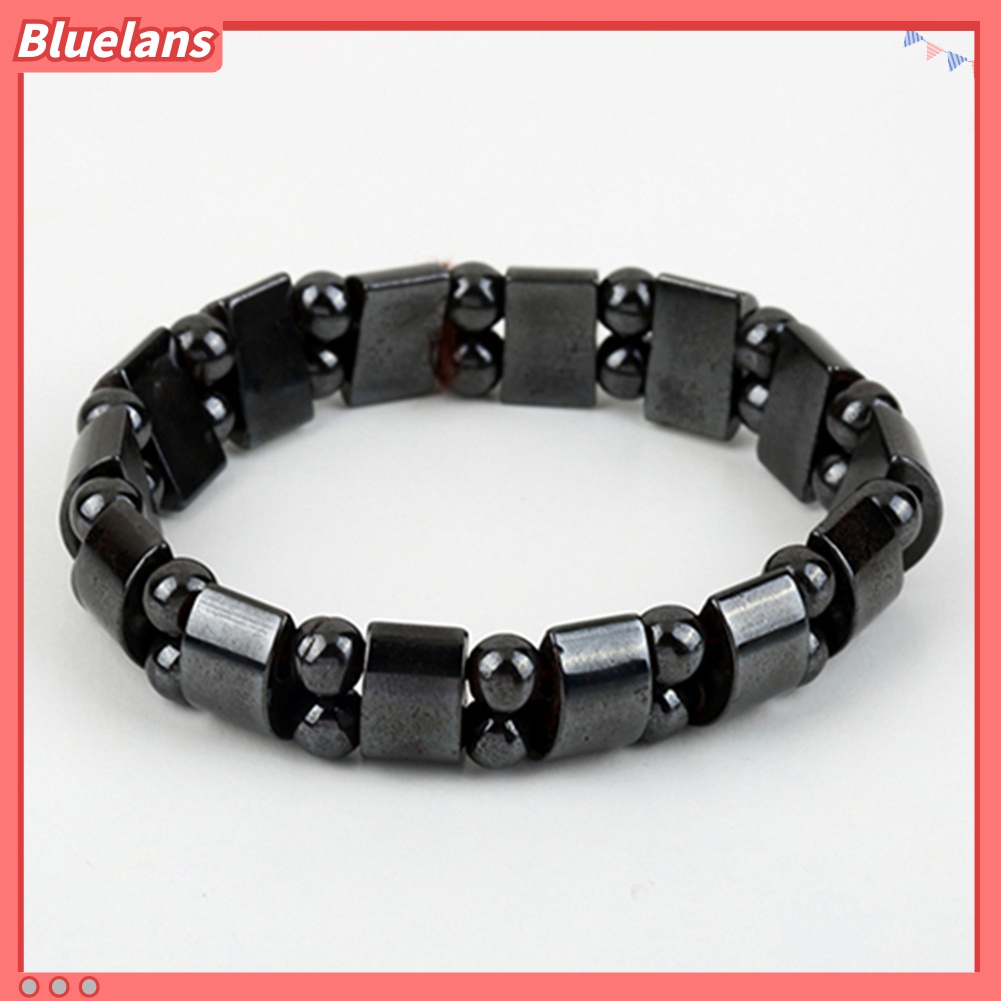 Gelang Manik-Manik Hematite Magnetik Warna Hitam Untuk Pria Dan Wanita