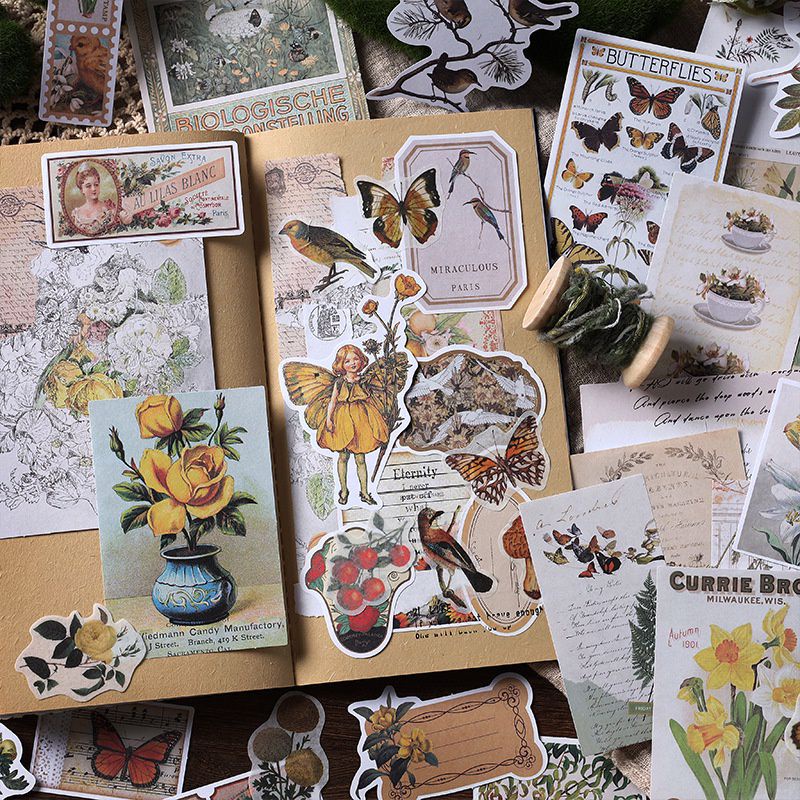 

20 pcs Florist Paper dan Sticker Vintage Style untuk Dekorasi Jurnal