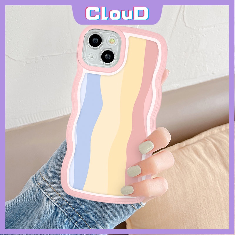 Wavy Edge Colorful Case Samsung A04s A14 A13 A50s A03 A04 A21s A53 A52 A32 A33 A31 F22 A22 A20 A23 A50 A03s M11 A30s M22 M32 A51 A02s A52s A12 A11 Shockproof Soft Tpu Rainbow Cover