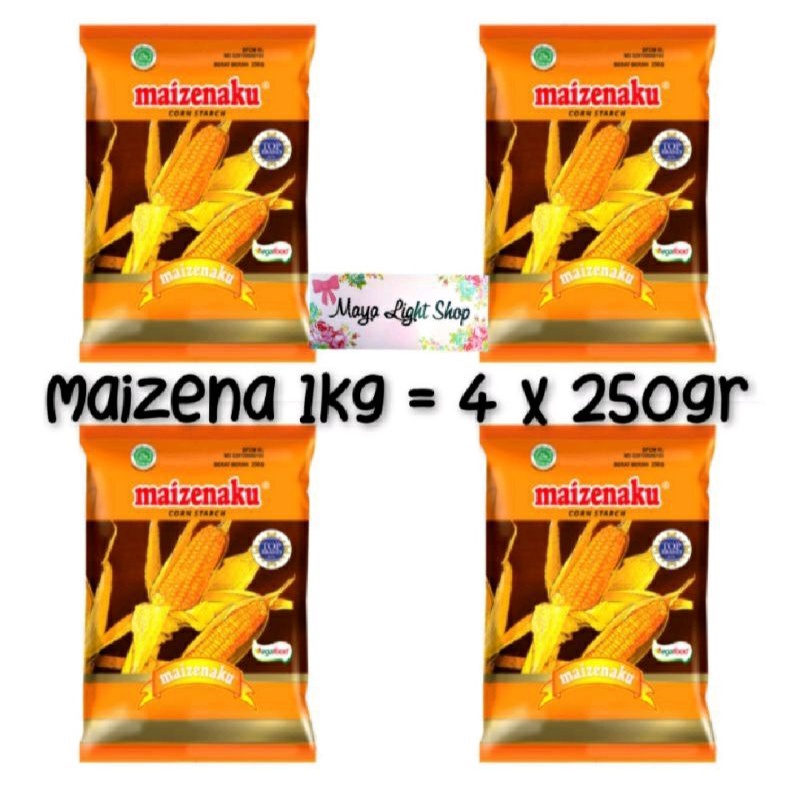 

Tepung Maizena 1kg 250gr x 4 atau 500gr x 2 premium quality halal tepung jagung corn starch kuker kue murah tepung kue kering halal murah