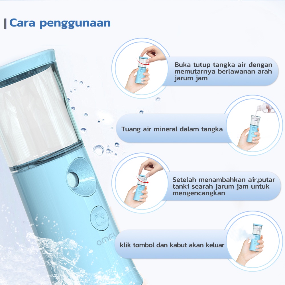 Kadonio Nano Spray Mini Portable Mini USB Mist Sprayer Pelembab Wajah Perawatan Wajah nano sprey murah