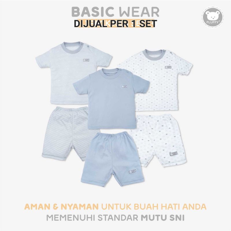 FLUFFY - SETELAN PENDEK OBLONG FLUFFY - SETELAN BAJU ANAK - BAJU TIDUR ANAK - BAJU BAYI