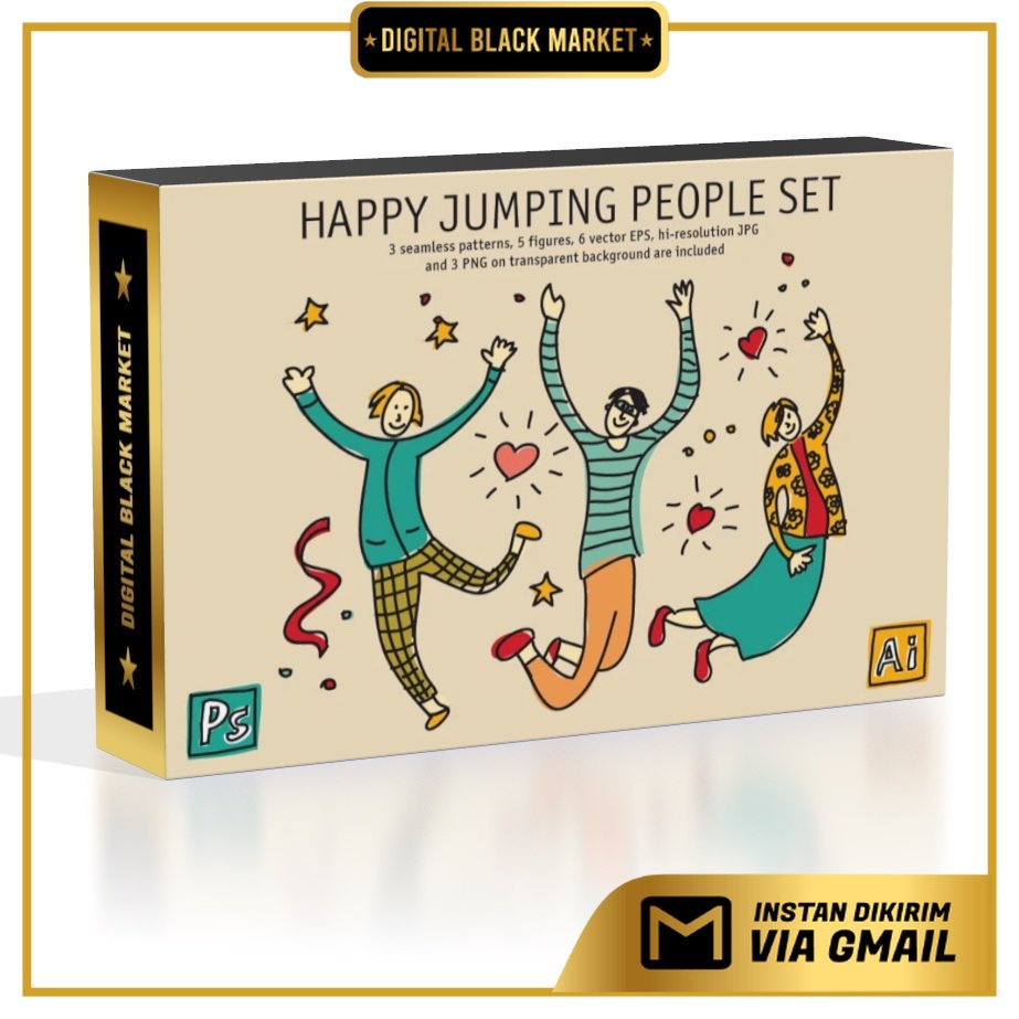 Happy Jumping People Set