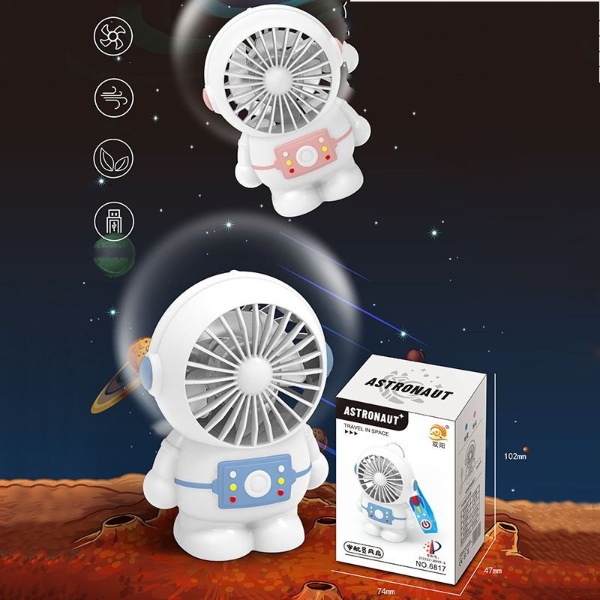 JY MF 6817 Kipas Angin Mini Astronaut Cute Fan USB Charge / Kipas Genggam Portabel Karakter Astronot