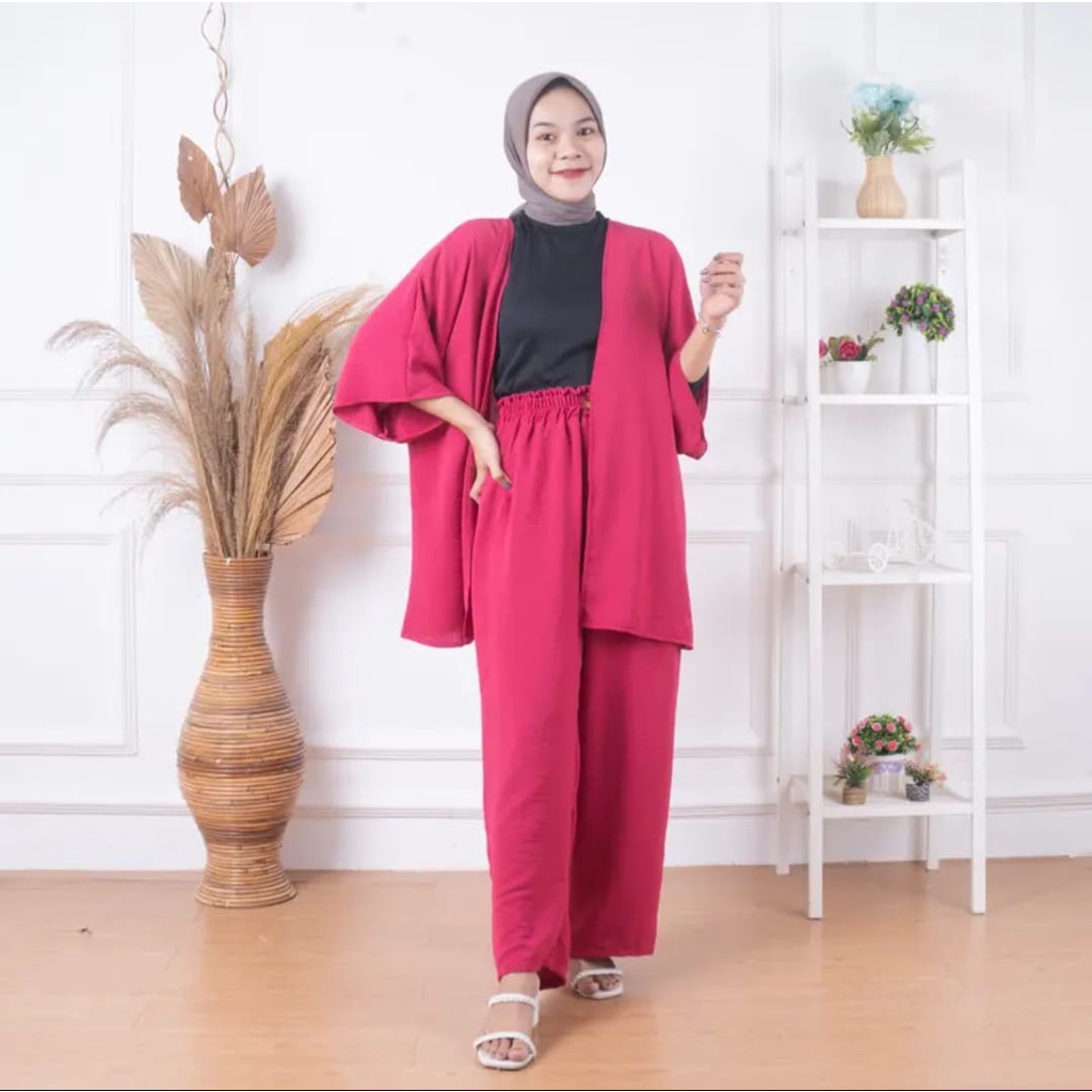 ZASKIYA - ONE SET KIRA CRINGKEL / ONESET DAILY WANITA SET OUTER &amp; KULOT CRINGKEL PREMIUM