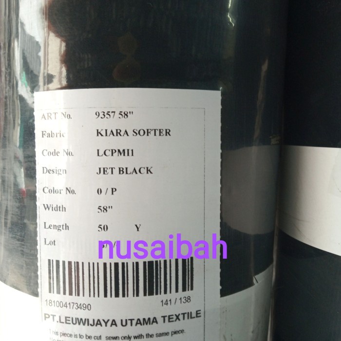 Cloth Bahan Kain Jetblack Kiara