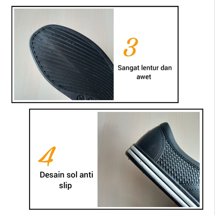 sogo NEW ERA MB 9109/MB 9108  Sepatu Pantofel Pria Full Karet Pria Dewasa Hitam Putih Anti Air SlipOn Original
