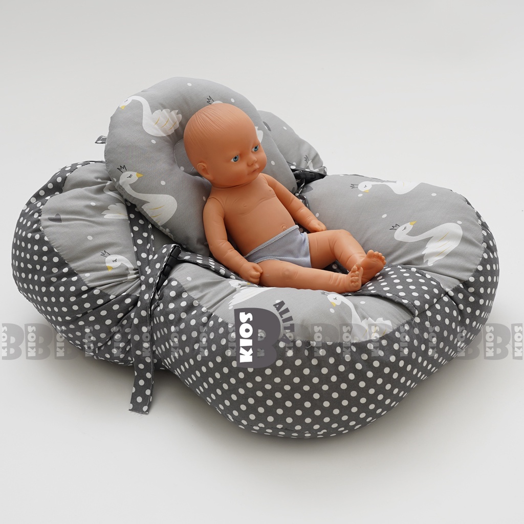 SOFA BAYI JUMBO DENGAN SABUK PENGAMAN GESPER MULTIFUNGSI BISA UNTUK KASUR BAYI FREE BANTAL PEYANG JUMBO / SOFA BAYI GESPER JUMBO BLACK POLKADOT