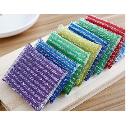 Spons Cuci Piring Warna Metalik Kawat Sponge Busa Alat Pembersih Mencuci Peralatan Memasak Jaring Spon Dish Washing Tools Equipment Dapur Serbaguna Pembersih Inovatif Efektif Mencuci Piring Gelas Wire Sponge Clean Murah Termurah Cleaner Grosir Prakarya