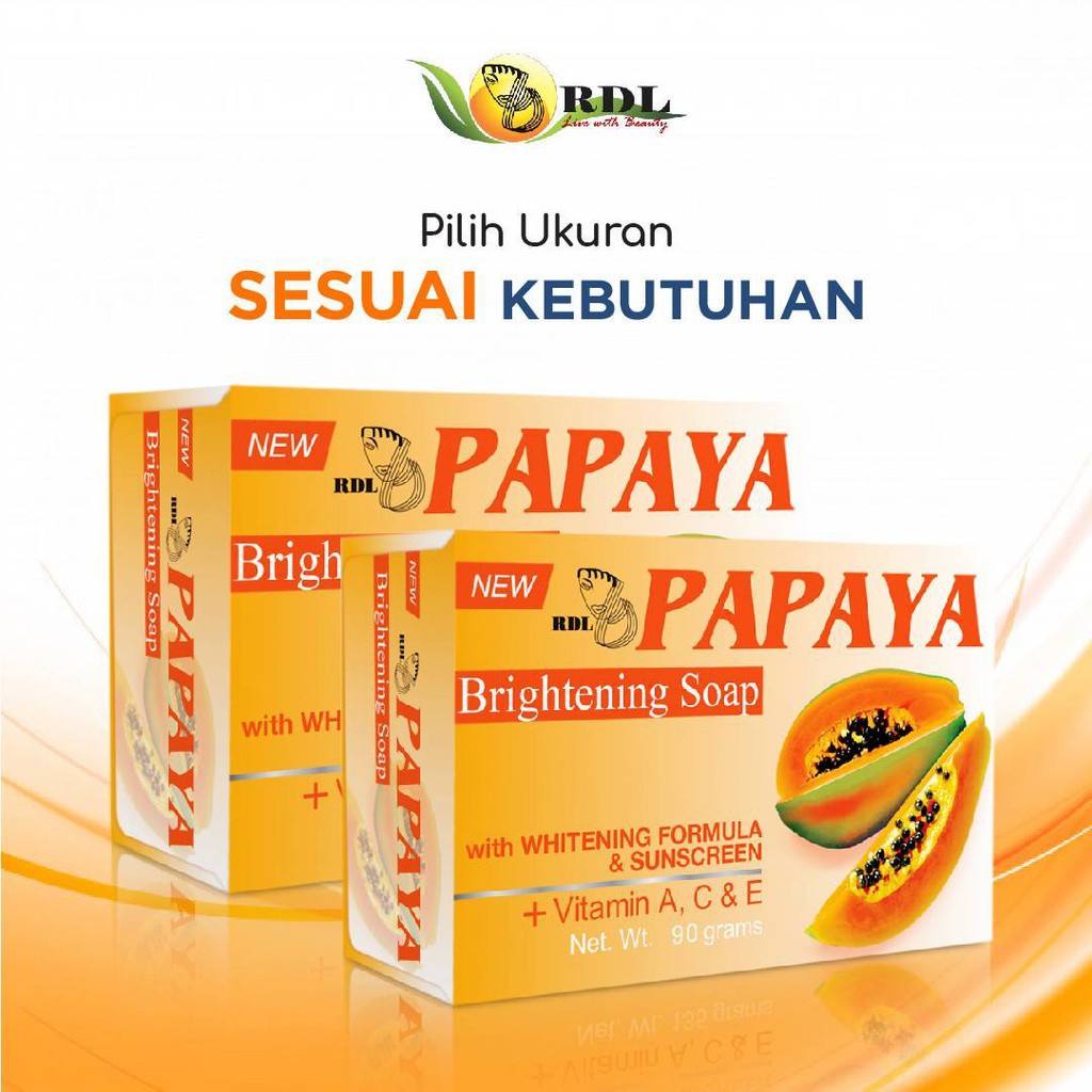 RDL Papaya Brightening Soap 90gr | 135gr Original BPOM/COD/PROMO/ORIGIONAL/ sabun batang research development laboratory/MAMAYA