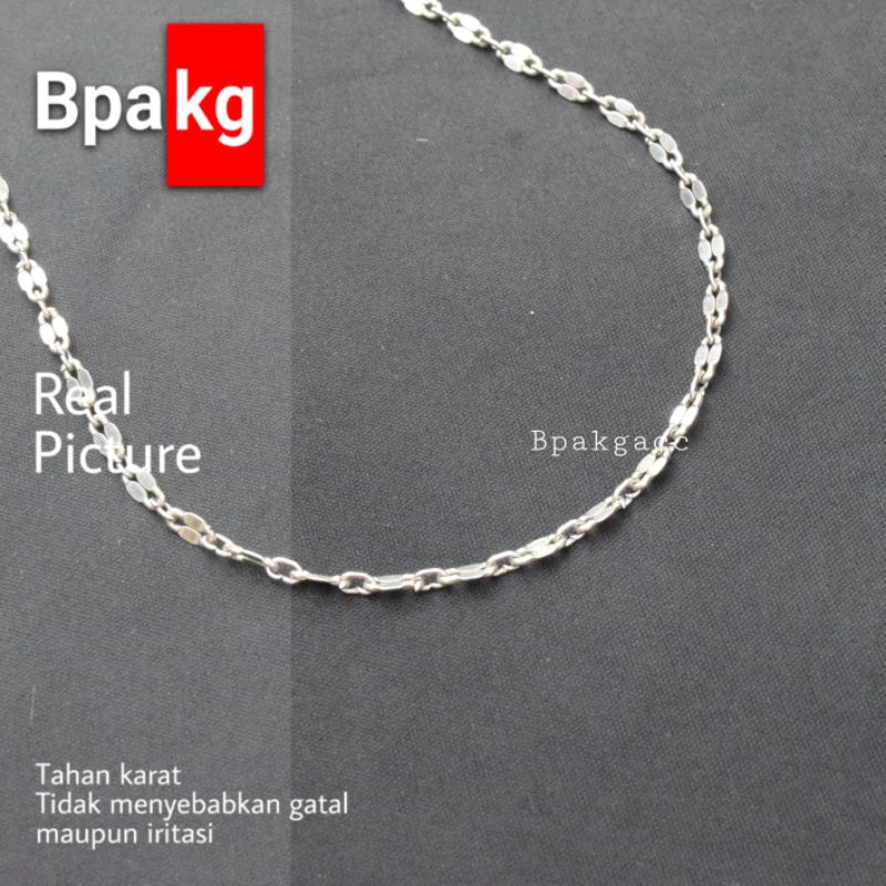 Kalung Pecah kopi Anti Karat - Kalung Monel Asli Unik Wanita Polos halus tipis - Kalung Rantai Wanit