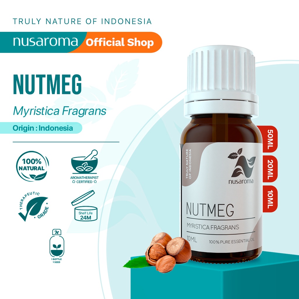 Nusaroma Nutmeg Essential Oil - 100% Pure &amp; Therapeutic Essential Oil
