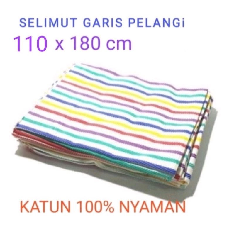 Selimut garis lorek Katun hangat 110 x 180 cm selimut lurik 100% katun rumah sakit klinik kost asrama