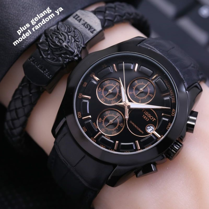 JAM TANGAN T1550T PRIA CHRONOGRAPH TERLARIS RUBBER PLUS GELANG RANDOM JAM TANGAN BAYAR DITEMPAT