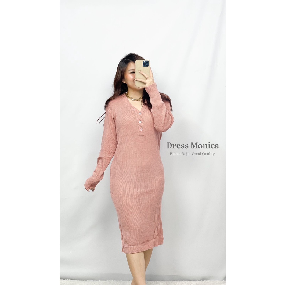 HOPYLOVY - Dress Bodycon Wanita bahan Rajut Monica