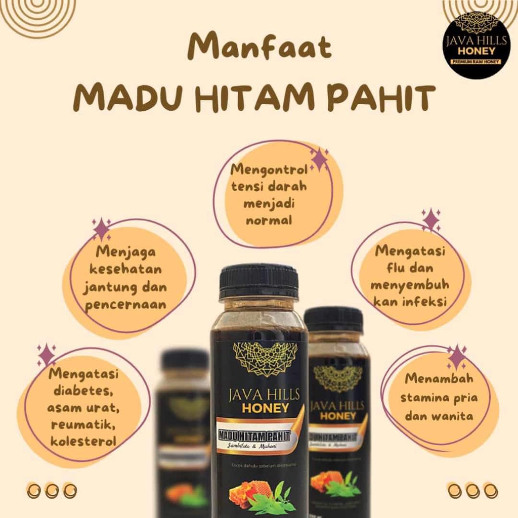 GRATIS SENDOK KAYU / MADU HITAM PAHIT BY MUMTAZ JAVA HERBA (Java Hills Honey) 330gr / MADU HITAM PAHIT JAVAHILLS